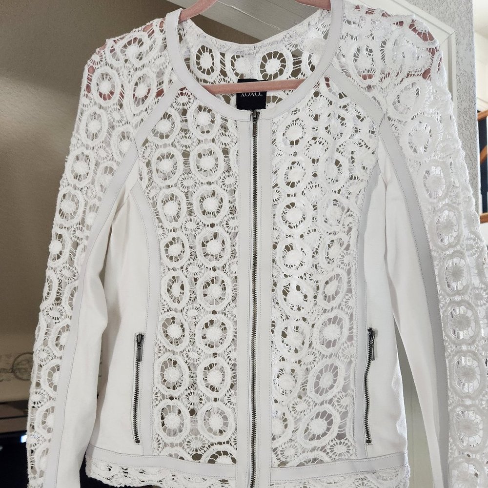 XOXO New Women's White Crocheted lace jacket (shirt)